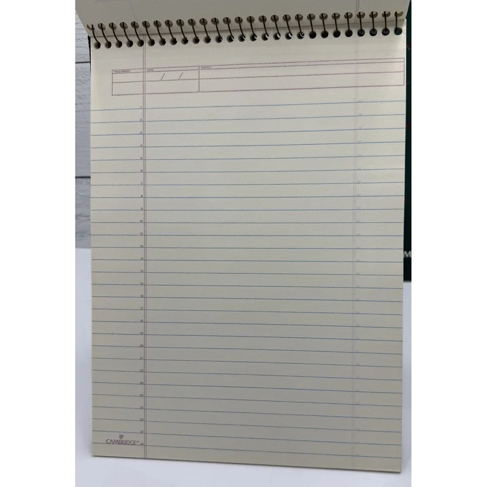 Vtg Cambridge Notebook Legal‎ Pad Numbered  Project Planning 1990s Hvy Wt Paper
